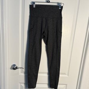 Aerie High-Waist Charcoal Active Leggings Pockets size M Length 34”